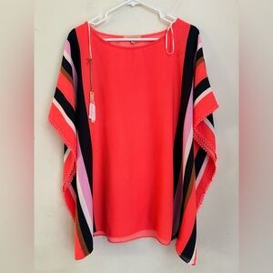 Gibson Latimer stripped Coral cover up top size M